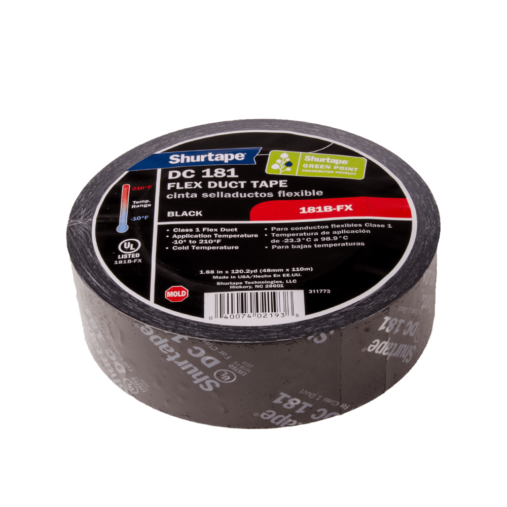 Tape, Flex Duct, Black, 2in